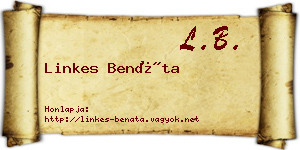 Linkes Benáta névjegykártya